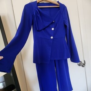 Women’s Royal Blue Two-Piece Pant Set